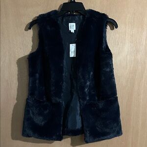 NWT GAP Kids Midnight Faux Fur Vest